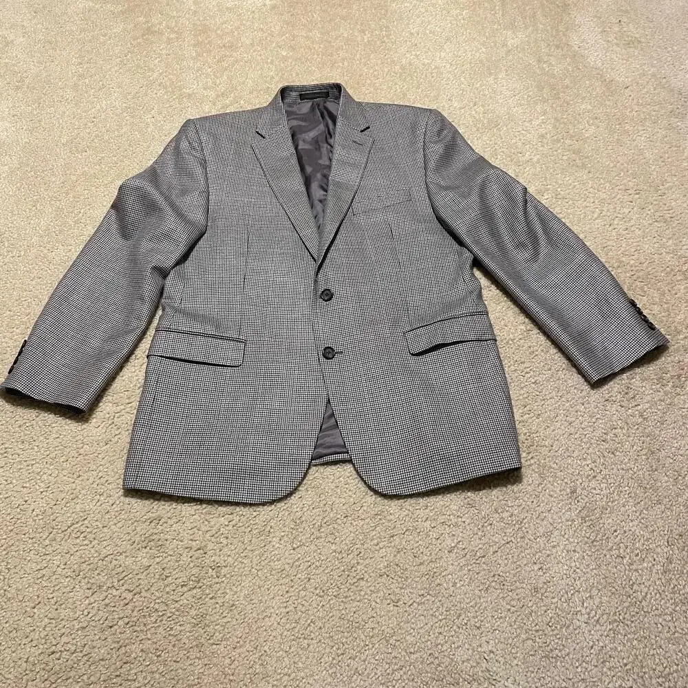 Lauren Ralph Lauren Blazer Mens 42R Houndstooth Sport Coat Classic Suit Jacket